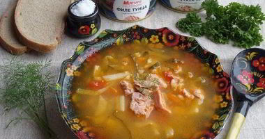 Рецепт Рассольника с тунцом