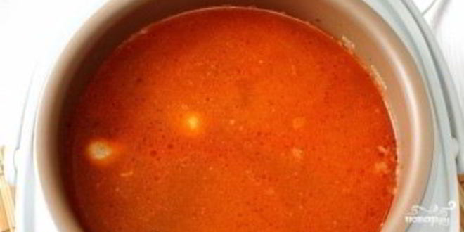 Рецепт рассольника со свининой в мультиварке