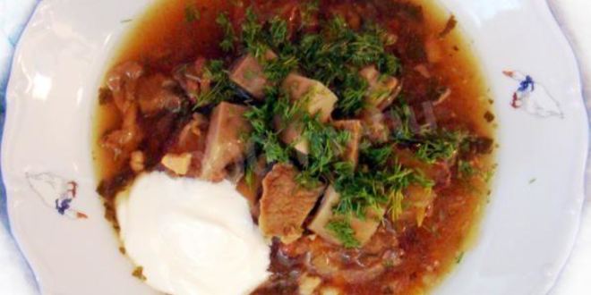 Рецепт Щей полных по Похлебкину в горшочке с говядиной и грибами