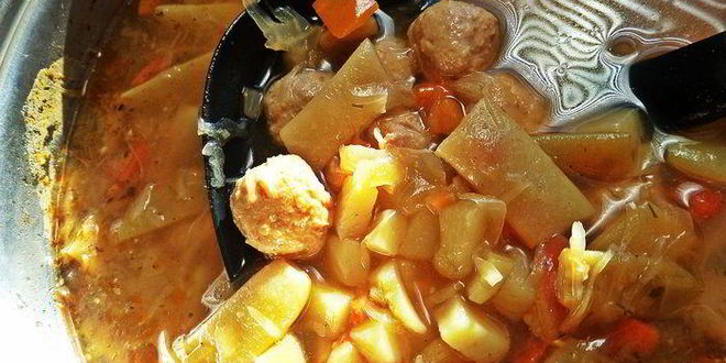 Рецепт щей сборных с фасолью и фрикадельками