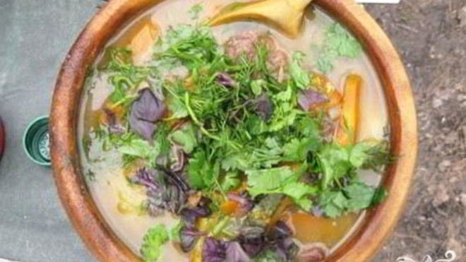 Рецепт шурпы из баранины на костре