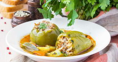 Рецепт Супа с фаршированными перцам Дулма-Шурпа