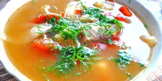 Рецепт Вкусного супа шурпа на костре в казане