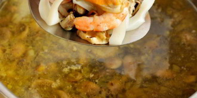Рецепт сливочного супа с морепродуктами