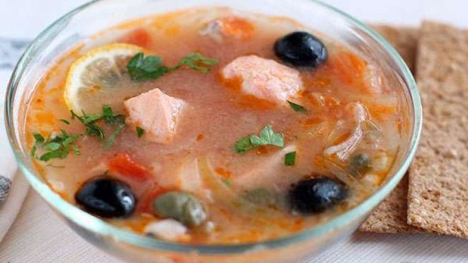 Рецепт солянки из семги