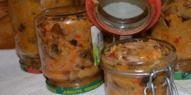 Рецепт Солянки на зиму в банках с грибами