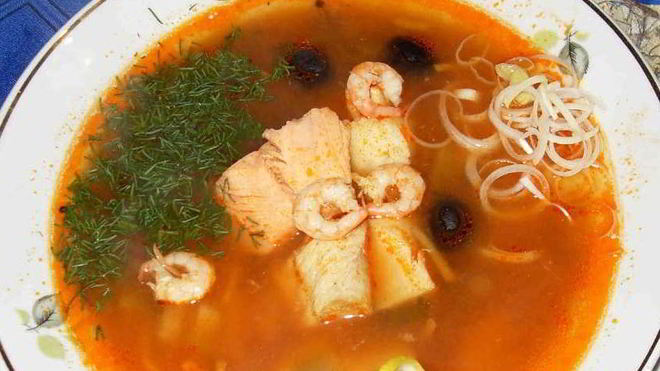 Рецепт солянки рыбной сборной