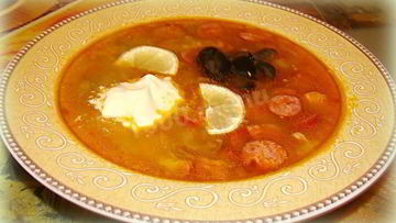 Рецепт Супа классическая сборная мясная солянка