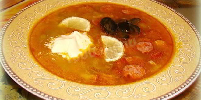 Рецепт Супа классическая сборная мясная солянка