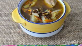 Рецепт Супа из черной чечевицы с индейкой