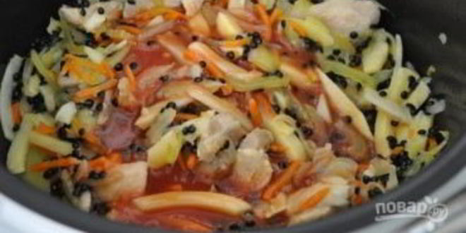 Рецепт супа из черной чечевицы с индейкой