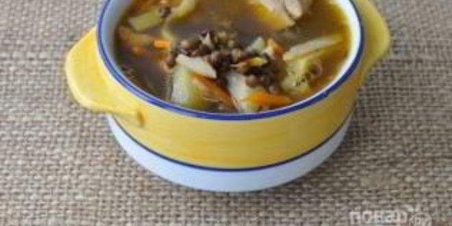 Рецепт супа из черной чечевицы с индейкой