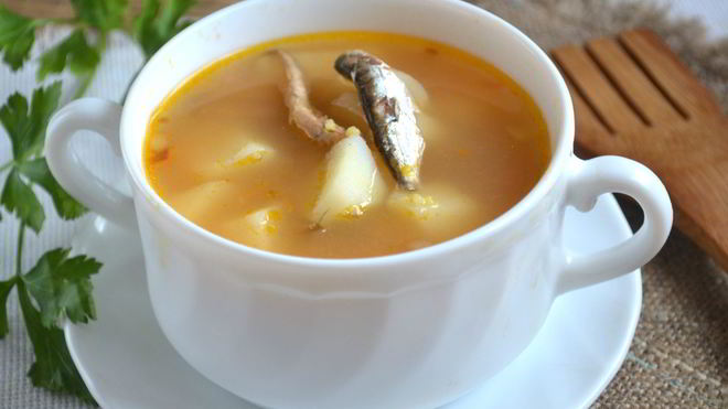 Рецепт супа из кильки в томатном соусе