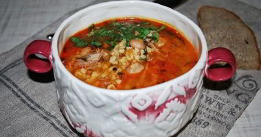 Рецепт Густого супа харчо с айвой