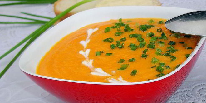 Рецепт Морковного супа-пюре с зеленым луком