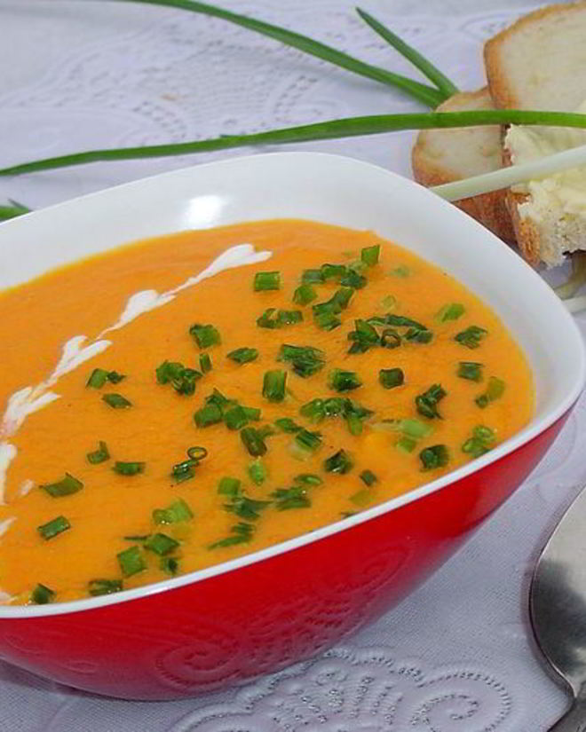 Рецепт морковного супа-пюре с зеленым луком