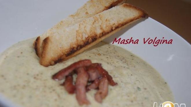 Рецепт супа-пюре из кабачка с копченостями нежный