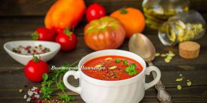 Рецепт супа-пюре из запеченных перцев с апельсиновым соком