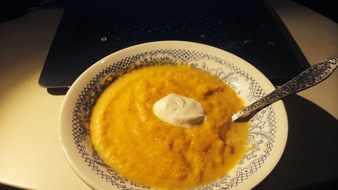 Рецепт тыквенного супа-пюре с имбирем и морковью