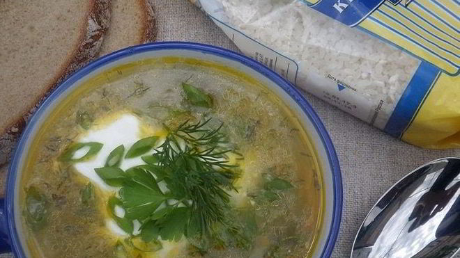 Рецепт супа с рисом, щавелем и фрикадельками