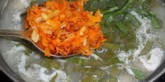 Рецепт супа с рисом, щавелем и фрикадельками