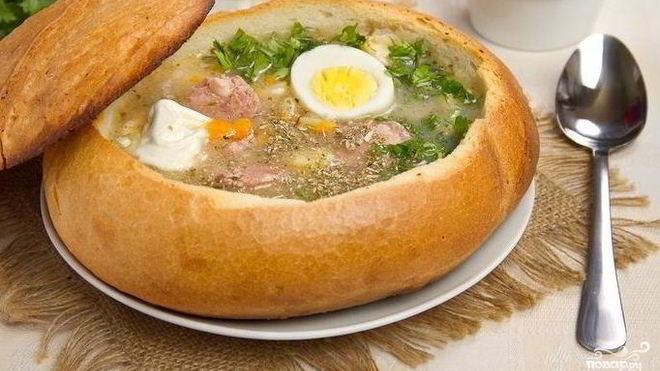 Рецепт супа в хлебе по-польски