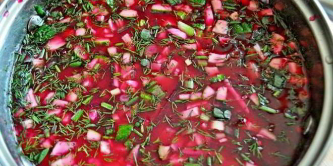 Рецепт холодного свекольника с креветками