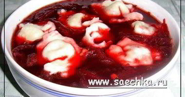 Рецепт Свекольника грибного с ушками