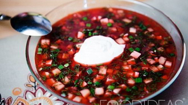 Рецепт свекольника с колбасой