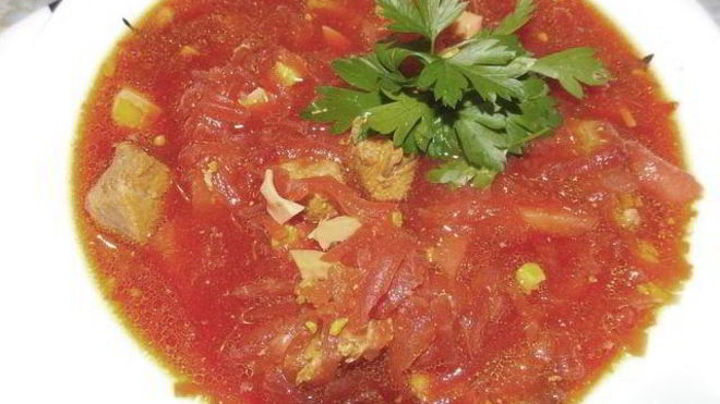 Рецепт свекольника со свининой