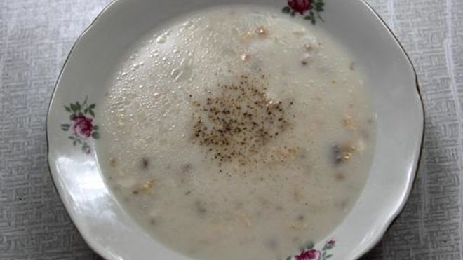 Рецепт белого сырного супа с курицей и грибами