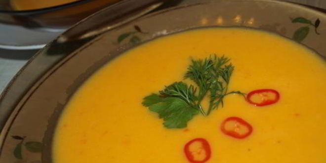 Рецепт острого сырного супа с йогуртом