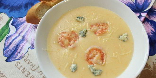Рецепт Сырного крема-супа с креветками