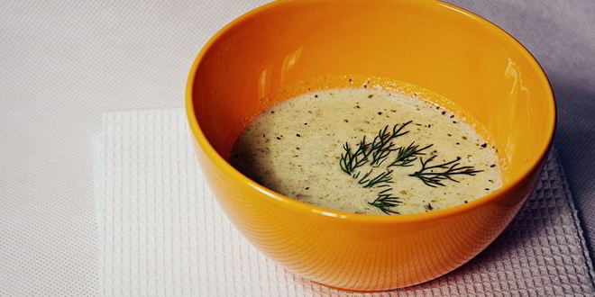 Рецепт Сырного супа-пюре с шампиньонами и зеленой фасолью