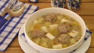 Рецепт Сырного супа с фрикадельками