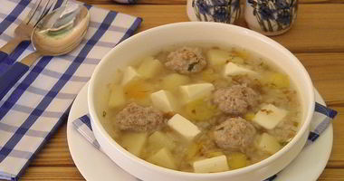 Рецепт Сырного супа с фрикадельками