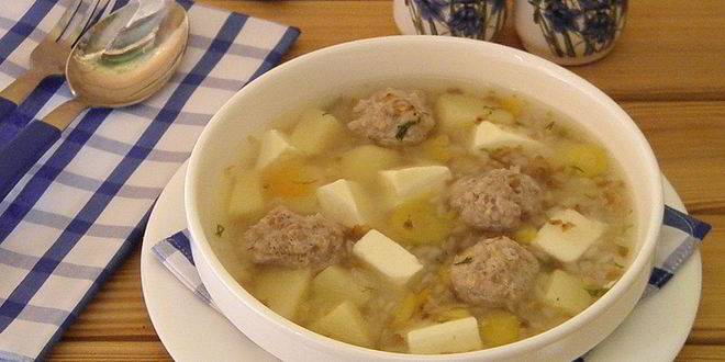 Рецепт Сырного супа с фрикадельками
