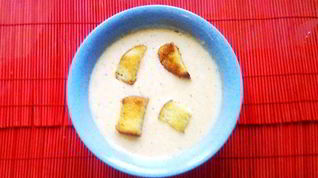 Рецепт Сырного супа с гренками