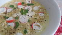 Рецепт Сырного супа с крабовыми палочками