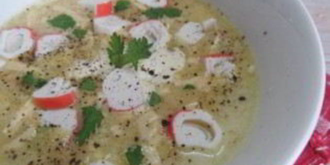 Рецепт сырного супа с крабовыми палочками