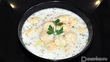 Рецепт Сырного супа с кукурузными клецками