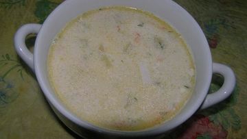 Рецепт Сырного супа с морепродуктами