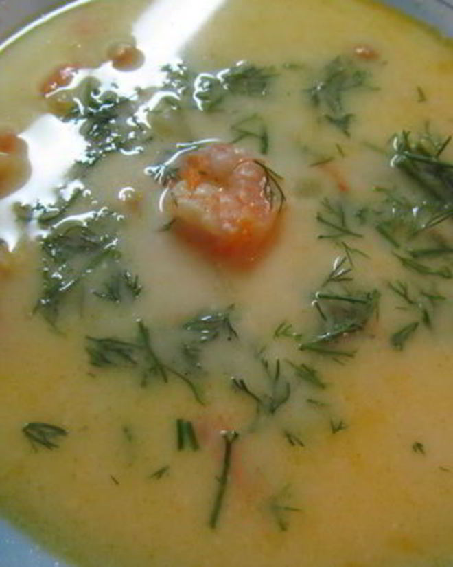 Рецепт сырного супа с морепродуктами