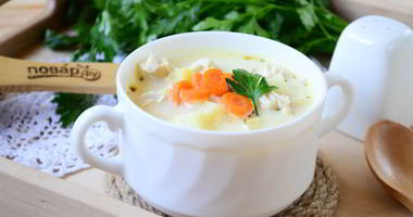 Рецепт Сырного супа с морковкой