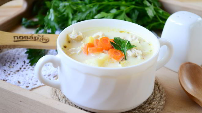 Рецепт сырного супа с морковкой