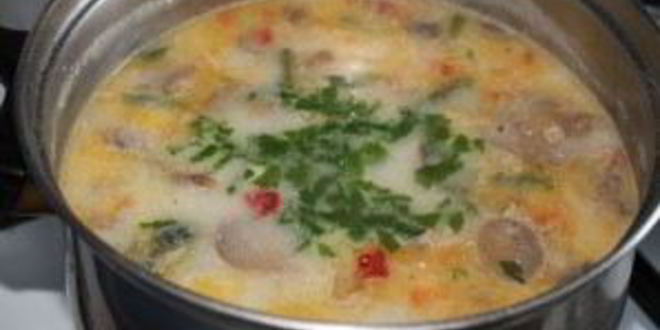 Рецепт сырного супа с овощами