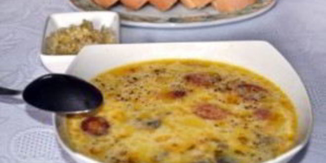 Рецепт сырного супа с шампиньонами и копченостями