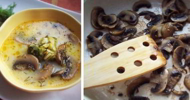 Рецепт Сырного супа с шампиньонами