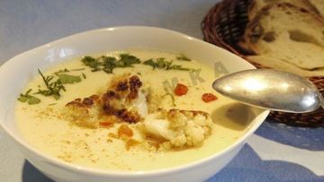 Рецепт Сырного супа с цветной капустой и сливками