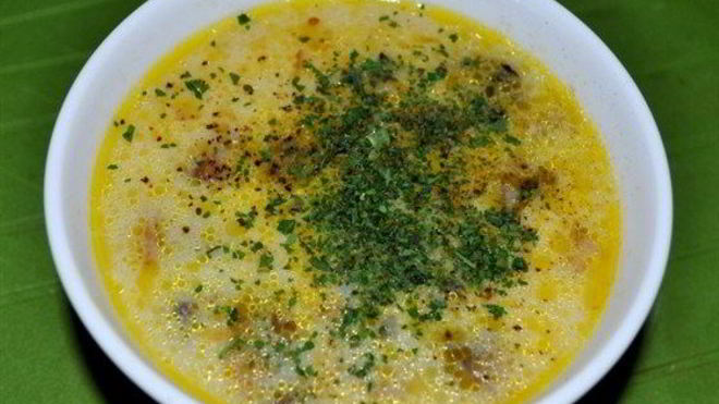 Рецепт сырного супа с зеленью